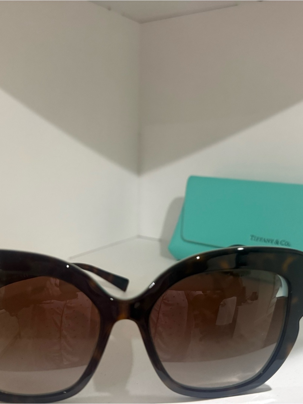 Tortoiseshell Brown Gradient Sunglasses with Blue Case